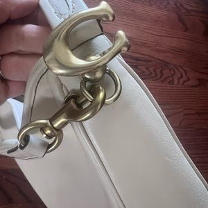 Cream Coach hobo bag